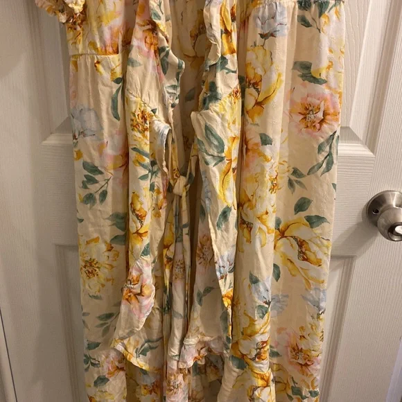 Wrap High Low Riffle Dress - Picture 2 of 6